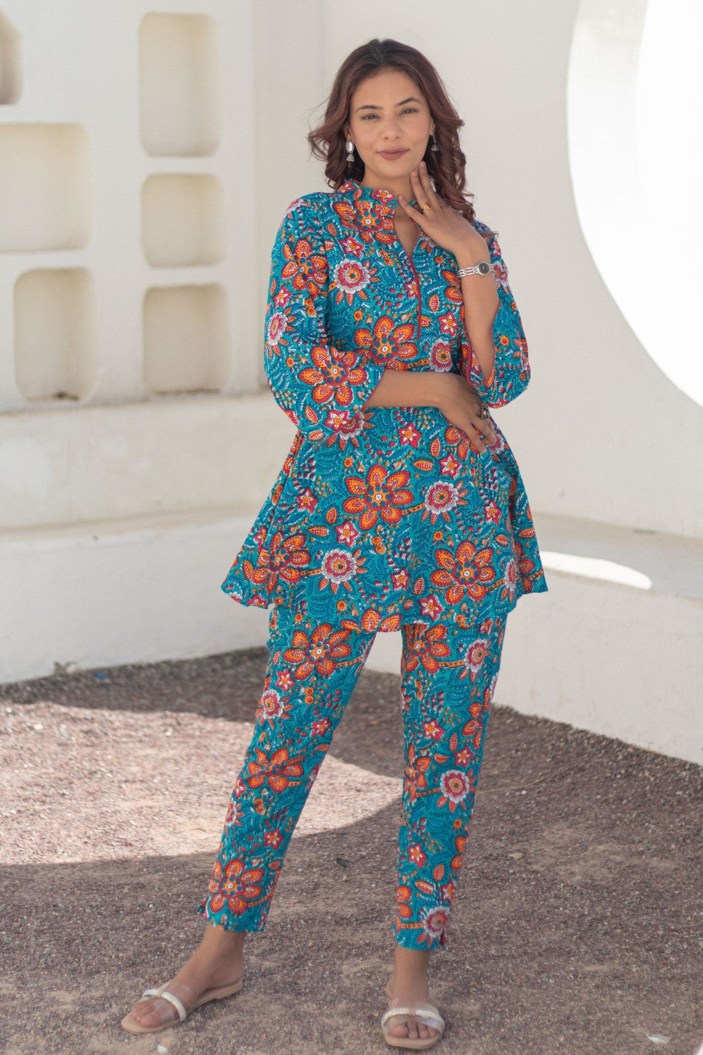 sootisyahi-Coral Garden-hand-block-printed-co-ord-set