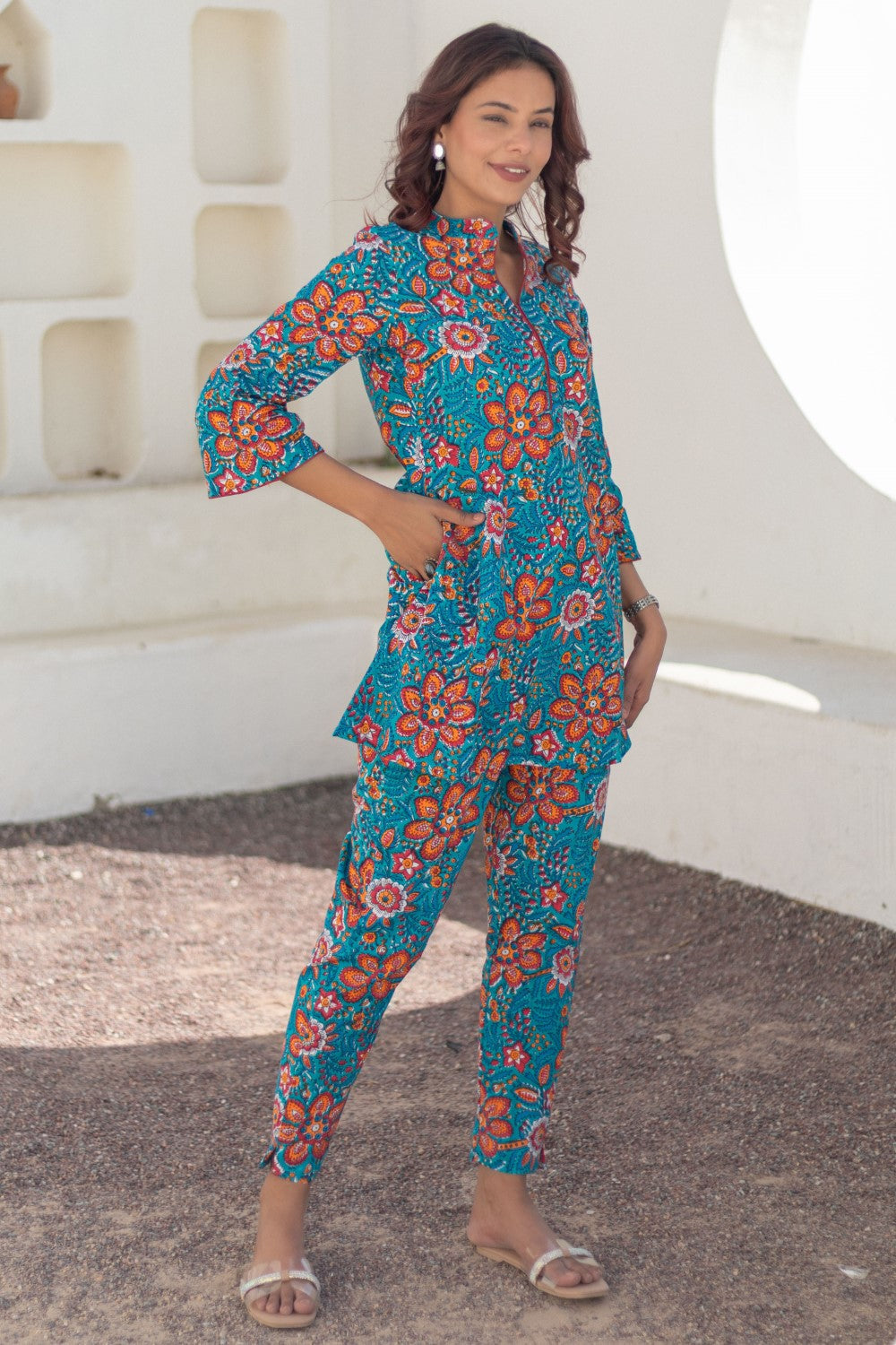 sootisyahi-Coral Garden-hand-block-printed-co-ord-set