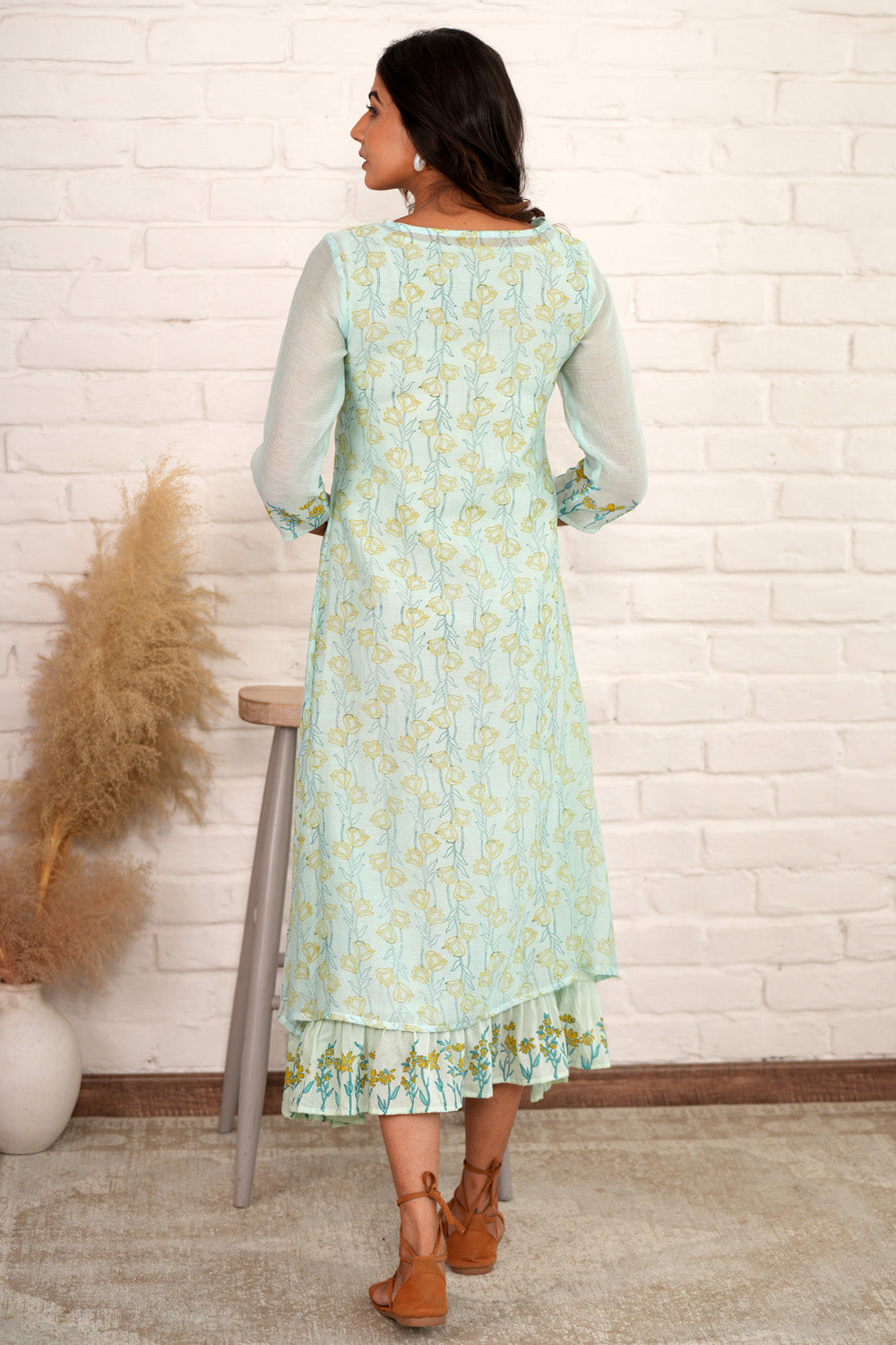 Luminous Elegance - Hand Block Printed Dress