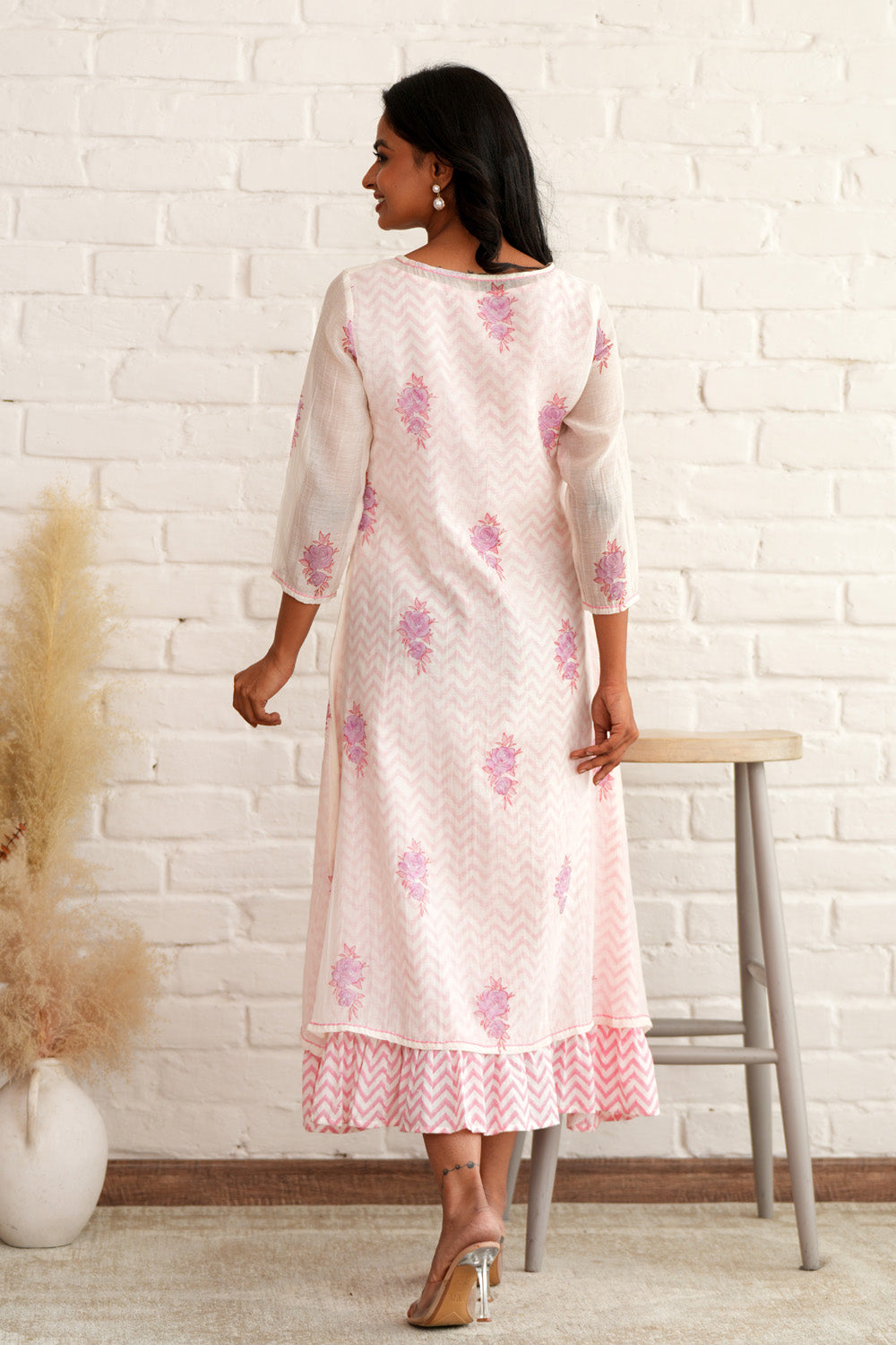 Serene Blossom - Hand Block Printed Dress