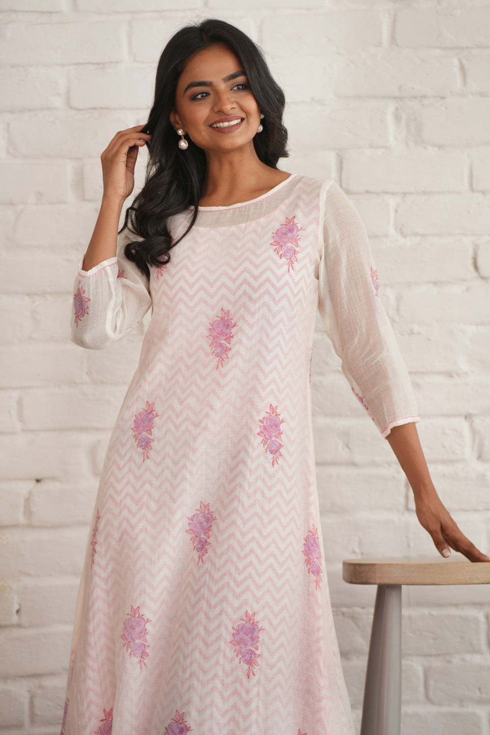 Serene Blossom - Hand Block Printed Dress