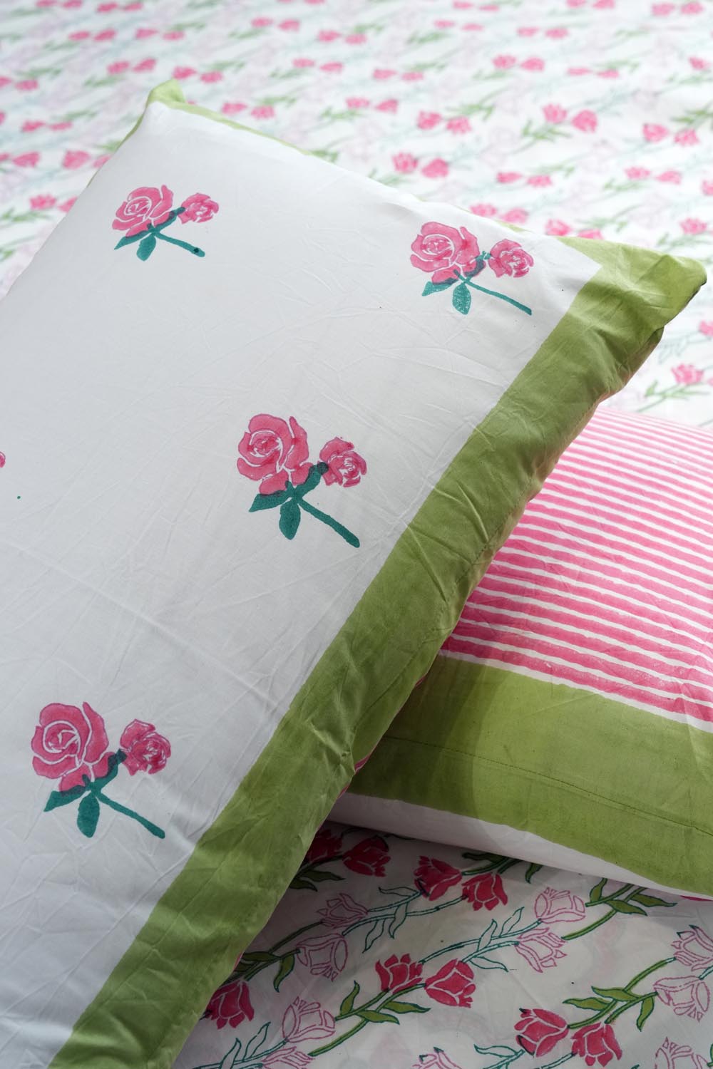 Blooming Meadow Hand Block Printed Cotton Percale Bedsheet