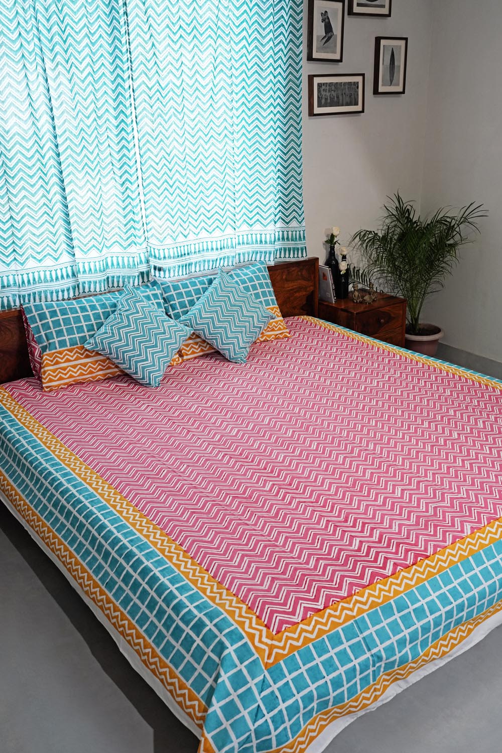 Dream Weave Hand Block Printed Cotton Percale Bedsheet