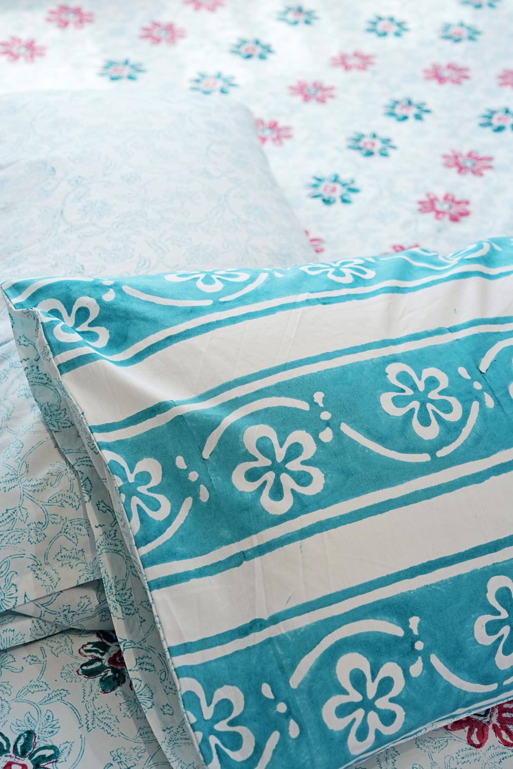 Pure Slumber Hand Block Printed Cotton Percale Bedsheet