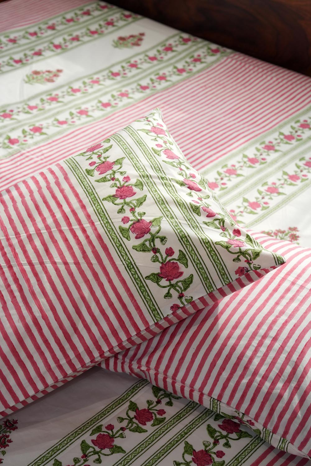 Artisan's Dream Hand Block Printed Cotton Percale Bedsheet