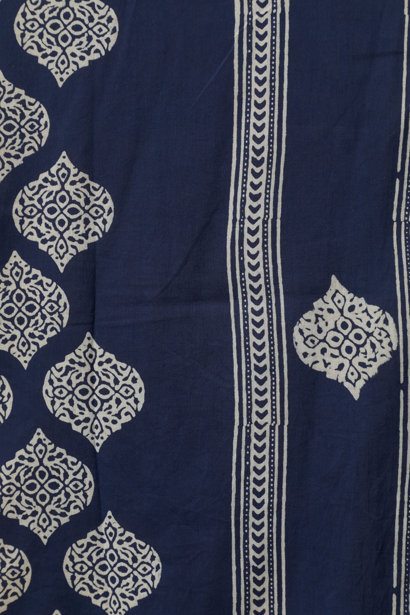 SootiSyahi 'Bluestars' Handblock Printed Cotton Window Curtain