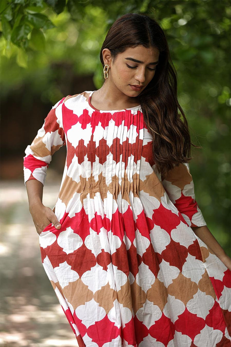 'A Colourful Vibe' Cotton Dress - SootiSyahi