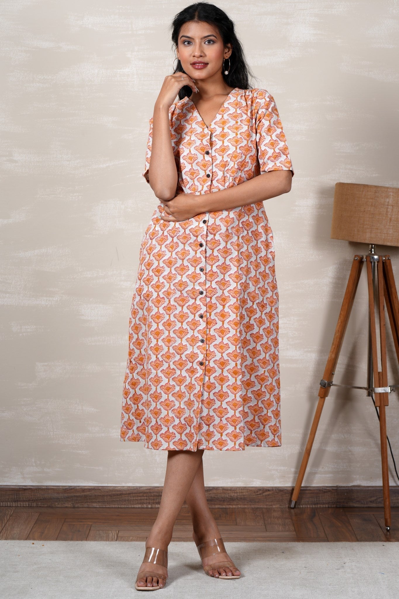 Belle Hand Block Printed Dress - SootiSyahi