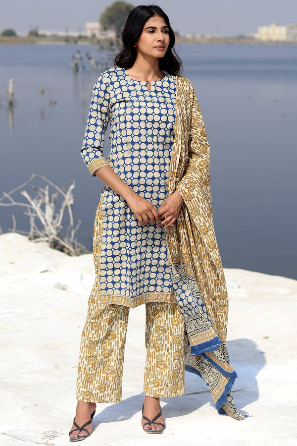 DAZZLE BLING Block Printed Salwar Suit Set - SootiSyahi