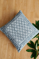 'Essence of Grey' Hand Printed Cotton Cushion Set Of Two - SootiSyahi