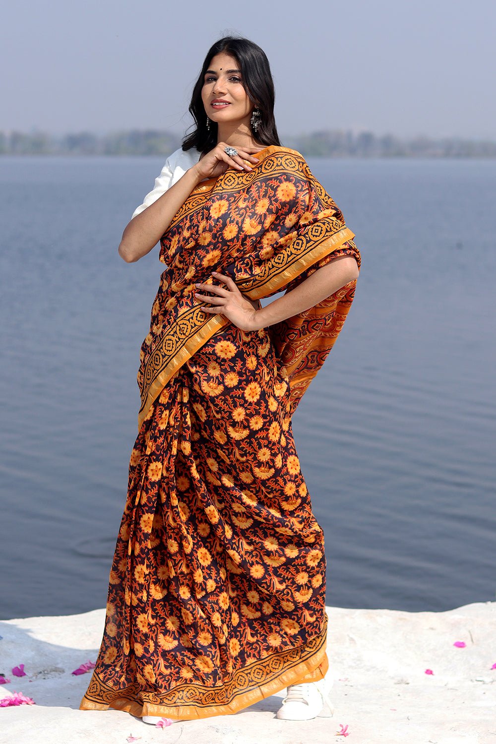 AMOUNEE-Buy dabu chanderi silk printed saree online – AMOUNEE - Handloom &  Handicraft