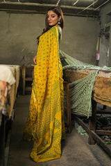 Handblock Print Maheshwari Silk Saree - SootiSyahi