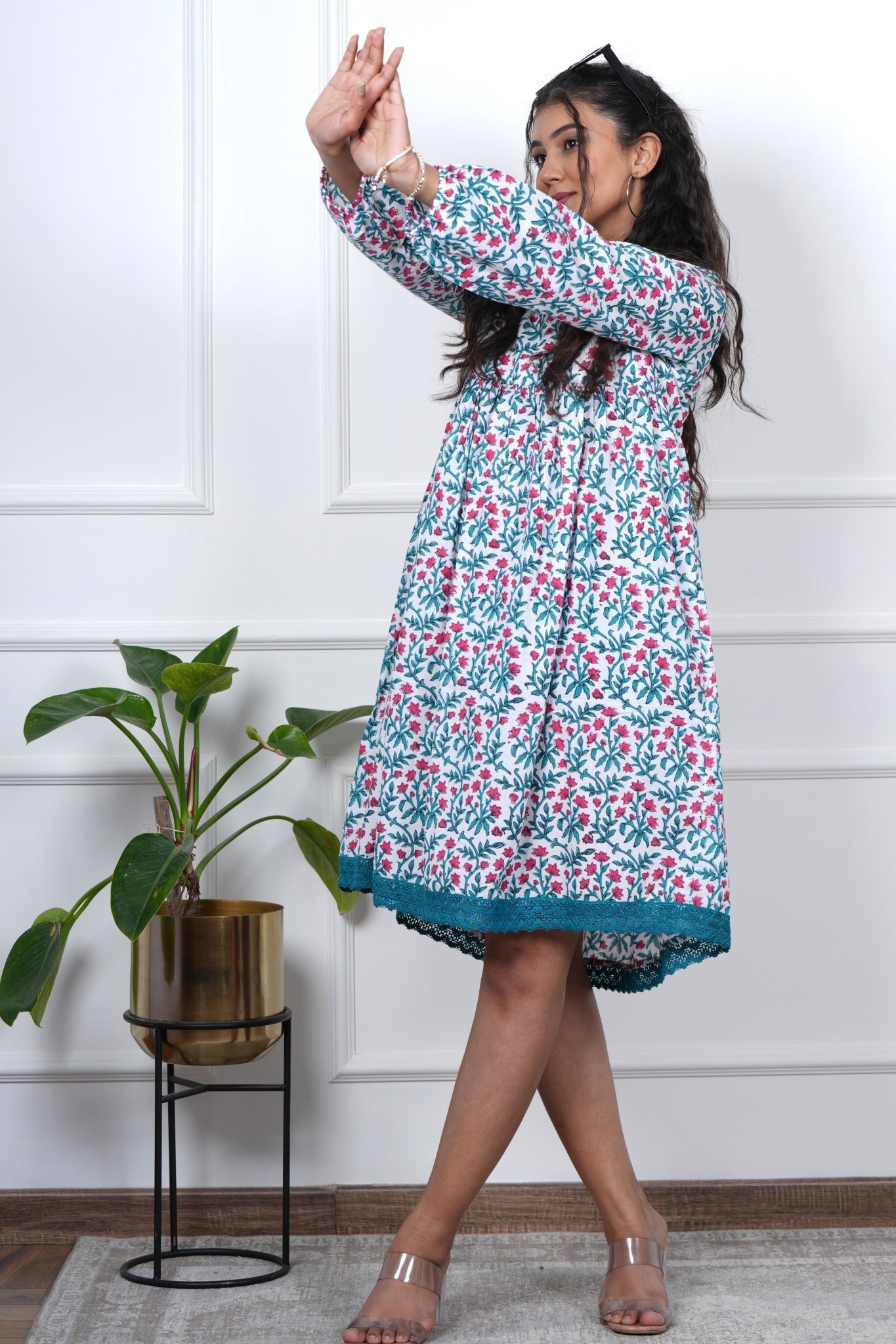 Jasmine Joy Hand Block Printed Dress - SootiSyahi