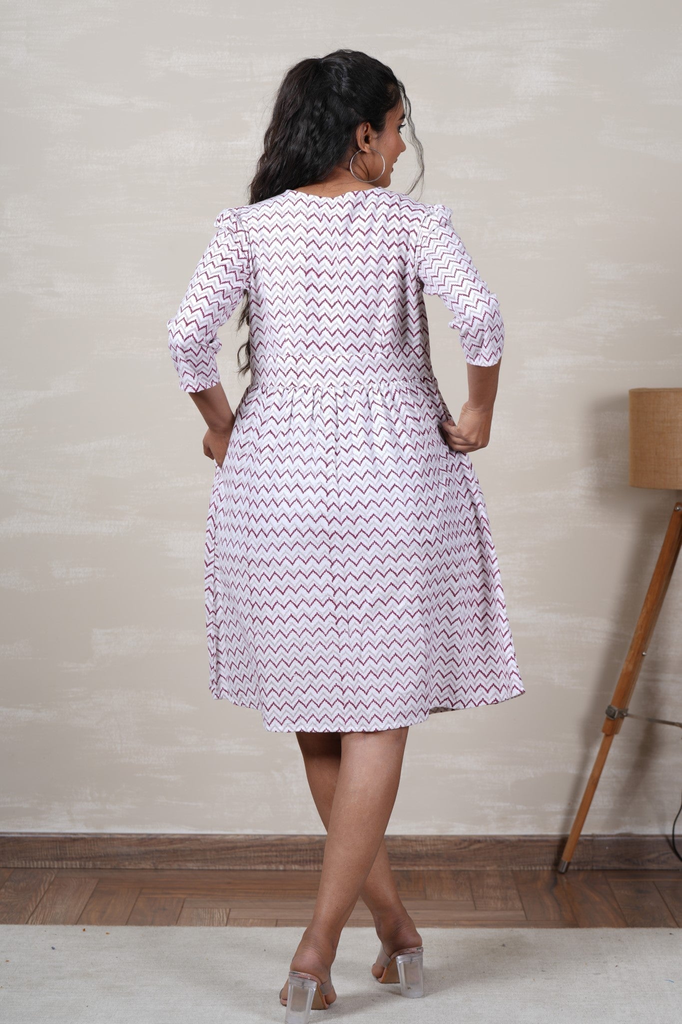Lycoris Lane Hand Block Printed Cotton Dress - SootiSyahi