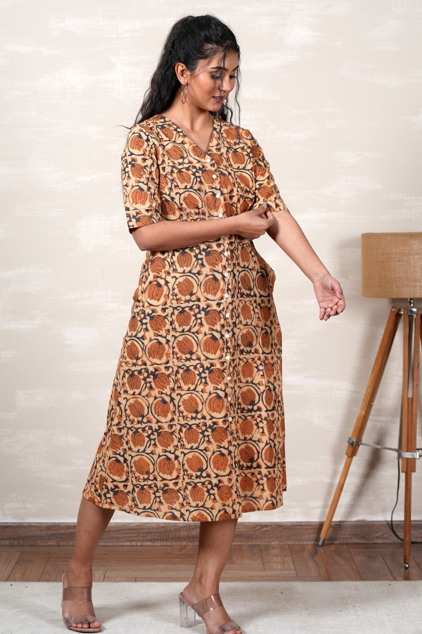 Mulan Hand Block Printed Dress - SootiSyahi