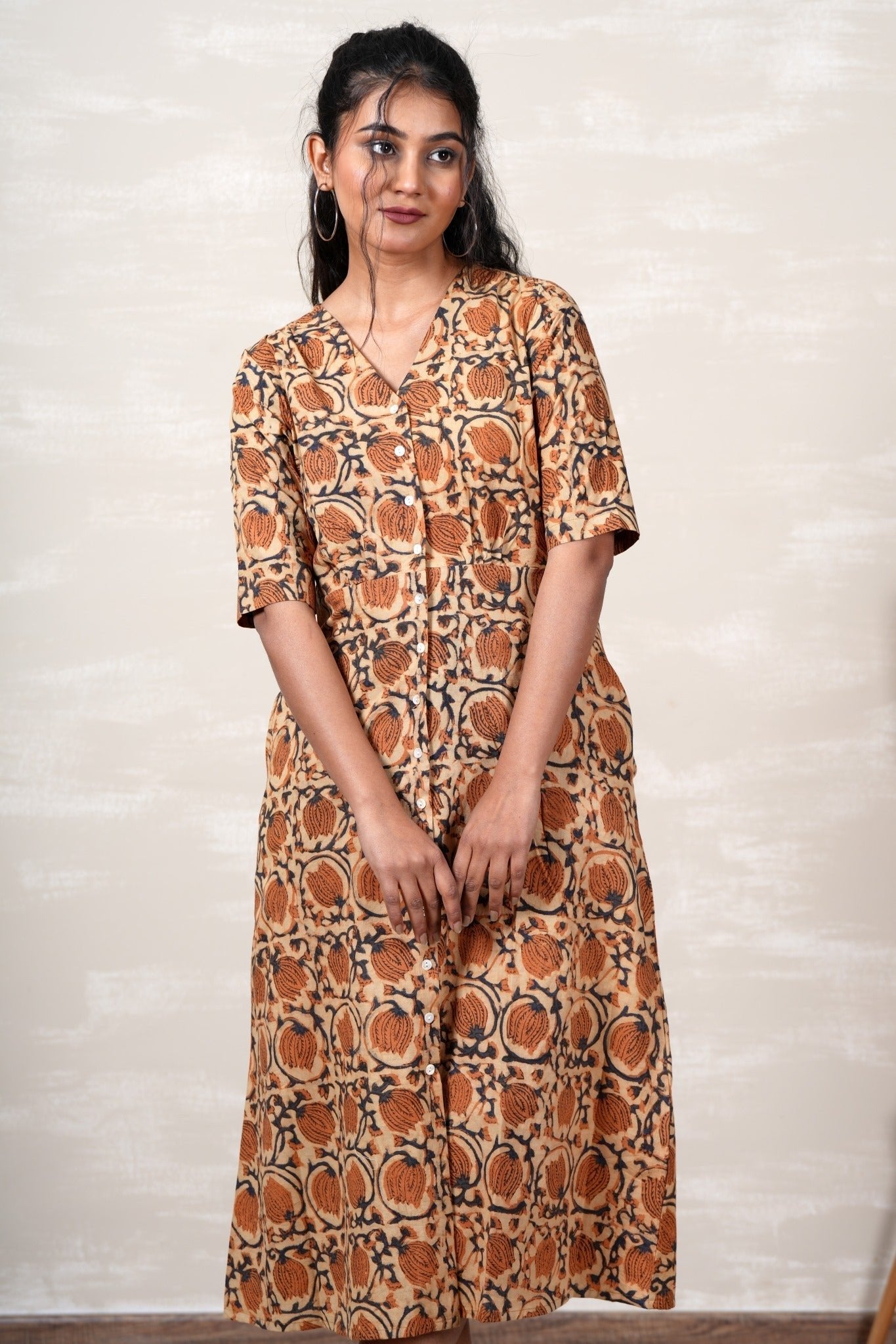 Mulan Hand Block Printed Dress - SootiSyahi