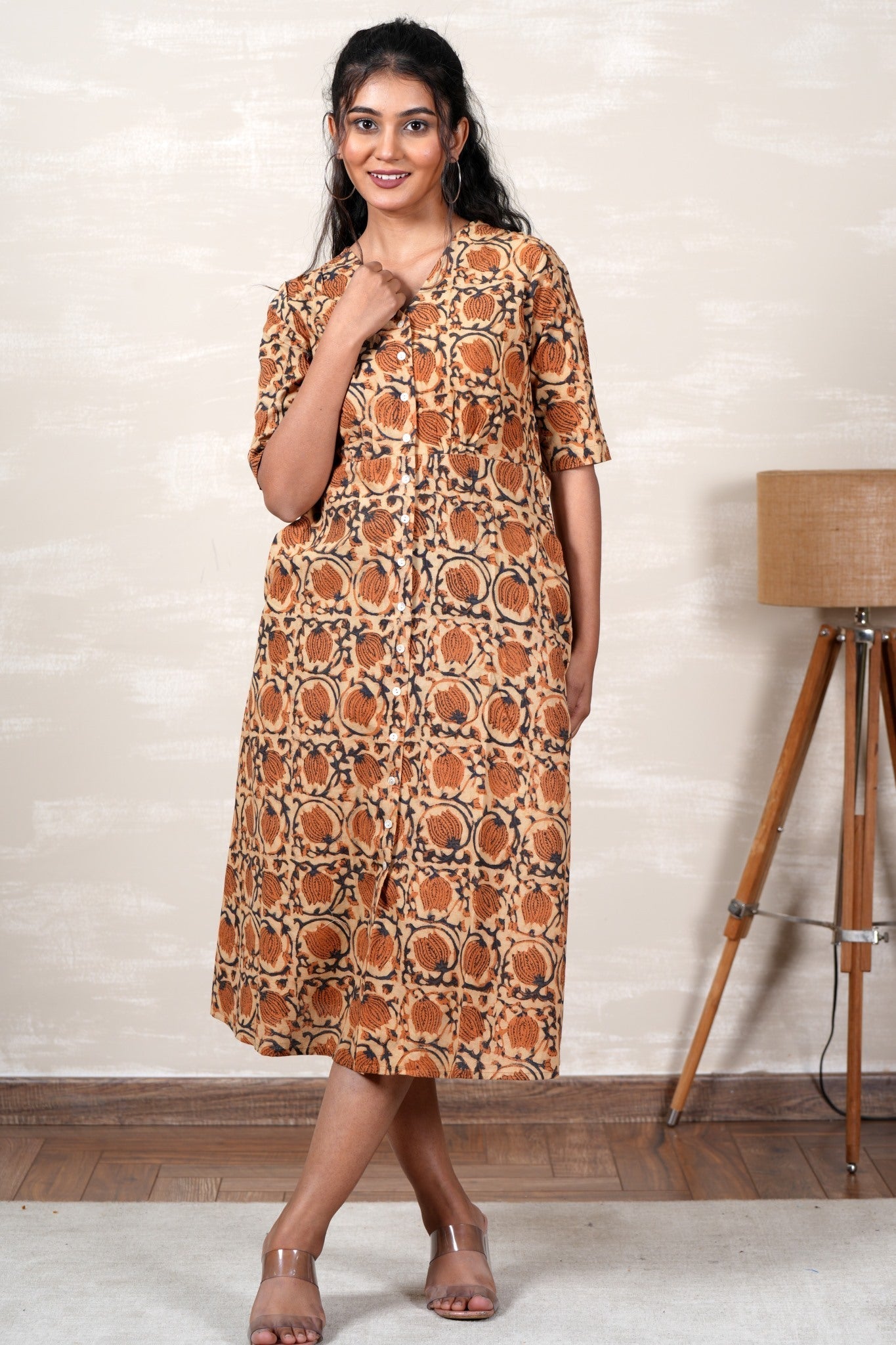 Mulan Hand Block Printed Dress - SootiSyahi
