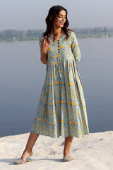 SootiSyahi 'Alluring Grey ' Cotton Dress - SootiSyahi