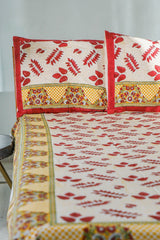 SootiSyahi 'Artful Nature' Handblock Printed Cotton Bedsheet - SootiSyahi