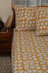 Sootisyahi 'Autumn Fall' Handblock Printed Cotton Bedsheet - SootiSyahi