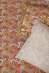 Sootisyahi 'Blooming Red' Handblock Printed Cotton Bedsheet - SootiSyahi