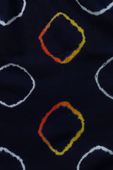SootiSyahi 'Blue flax' Handblock Printed Cotton Door Curtain - SootiSyahi