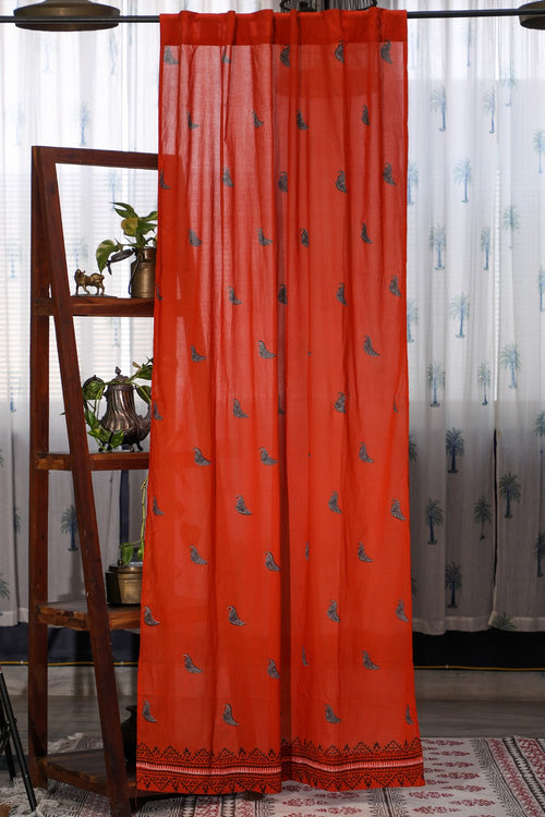 SootiSyahi 'Dreaming Sky' Handmarble Printed Cotton Window Curtain