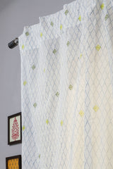 SootiSyahi 'Diamond Dot' Handblock Printed Cotton Door Curtain - SootiSyahi