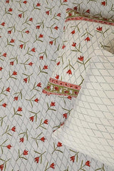 Sootisyahi 'Dream of Lily' Handblock Printed Cotton Bedsheet - SootiSyahi