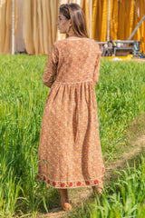 Sootisyahi 'Dusky Dawn' Azofree Handblock Printed Pure Cotton Dress - SootiSyahi
