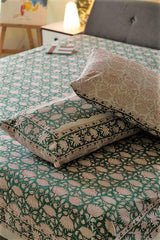 Sootisyahi 'First Blossom' Handblock Printed Cotton Bedsheet - SootiSyahi