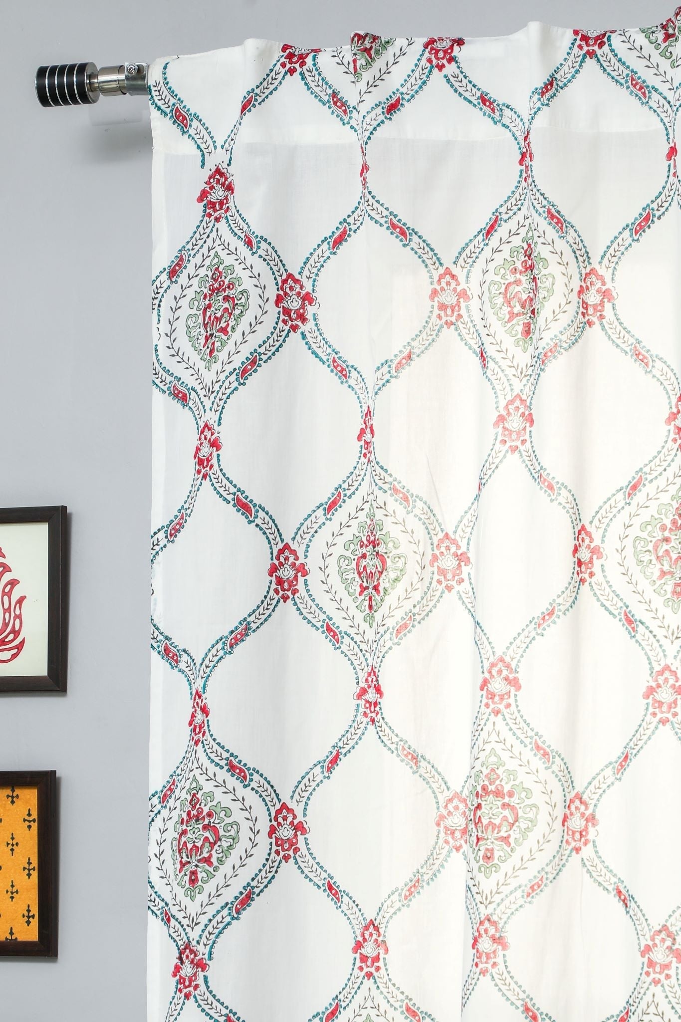 SootiSyahi 'First Impression' Handblock Printed Cotton Door Curtain - SootiSyahi