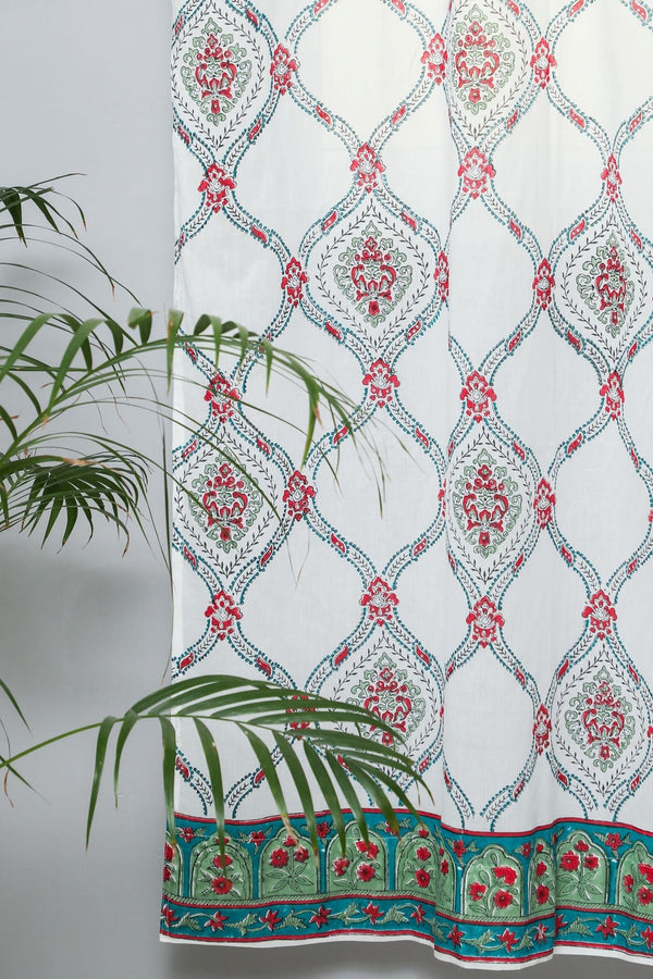 SootiSyahi 'First Impression' Handblock Printed Cotton Door Curtain - SootiSyahi