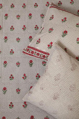 Sootisyahi 'Floral Bed' Handblock Printed Cotton Bedsheet - SootiSyahi