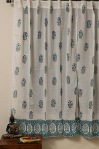 SootiSyahi 'Indigo Stargazing'  Hand Marble Printed Cotton DoorCurtain