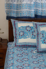 Sootisyahi 'Floral Mesh' Handblock Printed Cotton Bedsheet - SootiSyahi