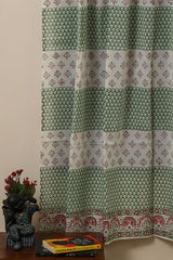Sootisyahi 'Floral Mesh' Handblock Printed Voile Cotton Curtain - SootiSyahi