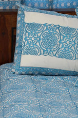 Sootisyahi 'Flowering Blue' Handblock Printed Cotton Bedsheet - SootiSyahi