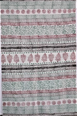 SootiSyahi 'Flowering Blush' Handblock Printed Cotton Dhurrie Rug - SootiSyahi