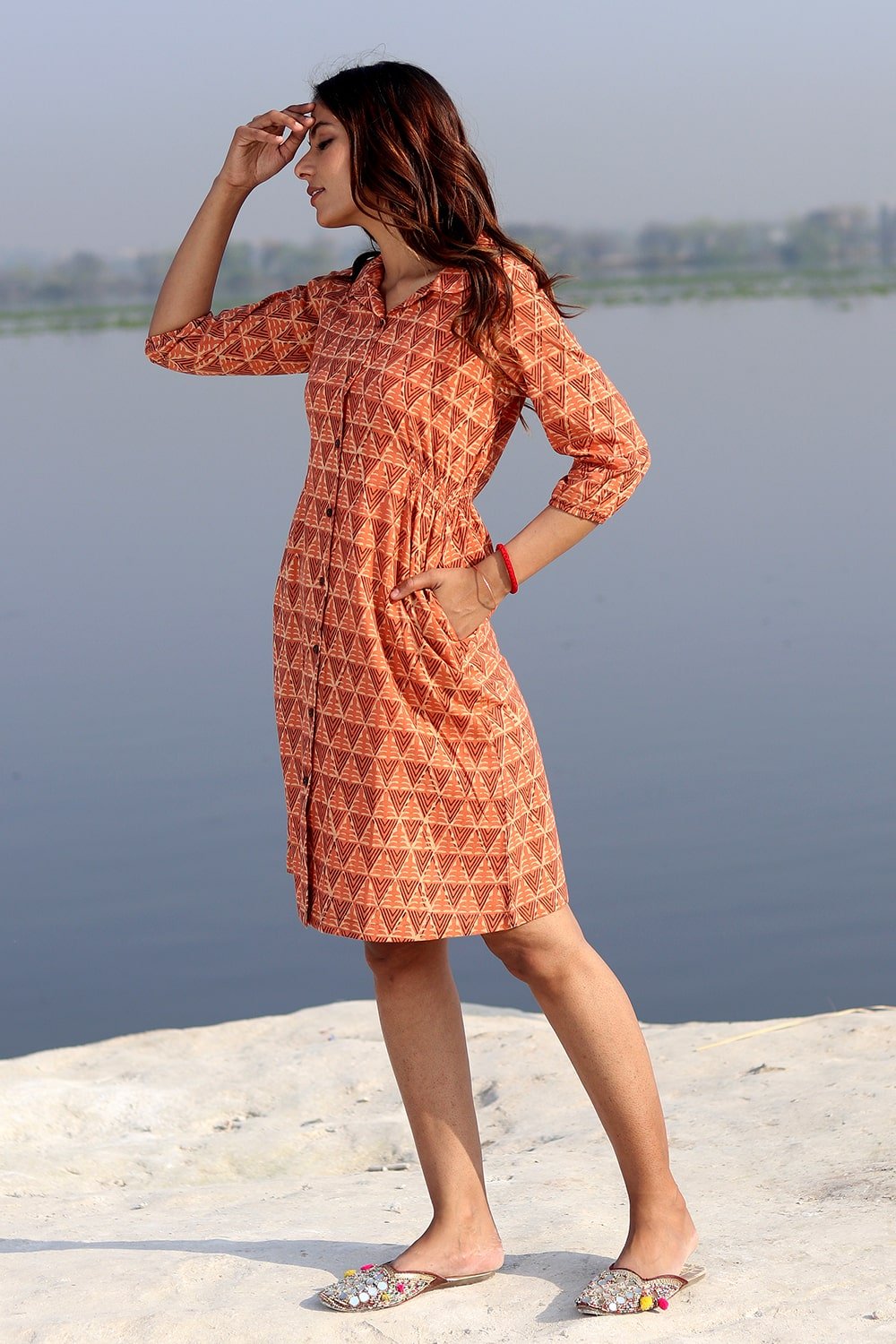 SootiSyahi 'Geometrical Weave' Cotton Dress - SootiSyahi