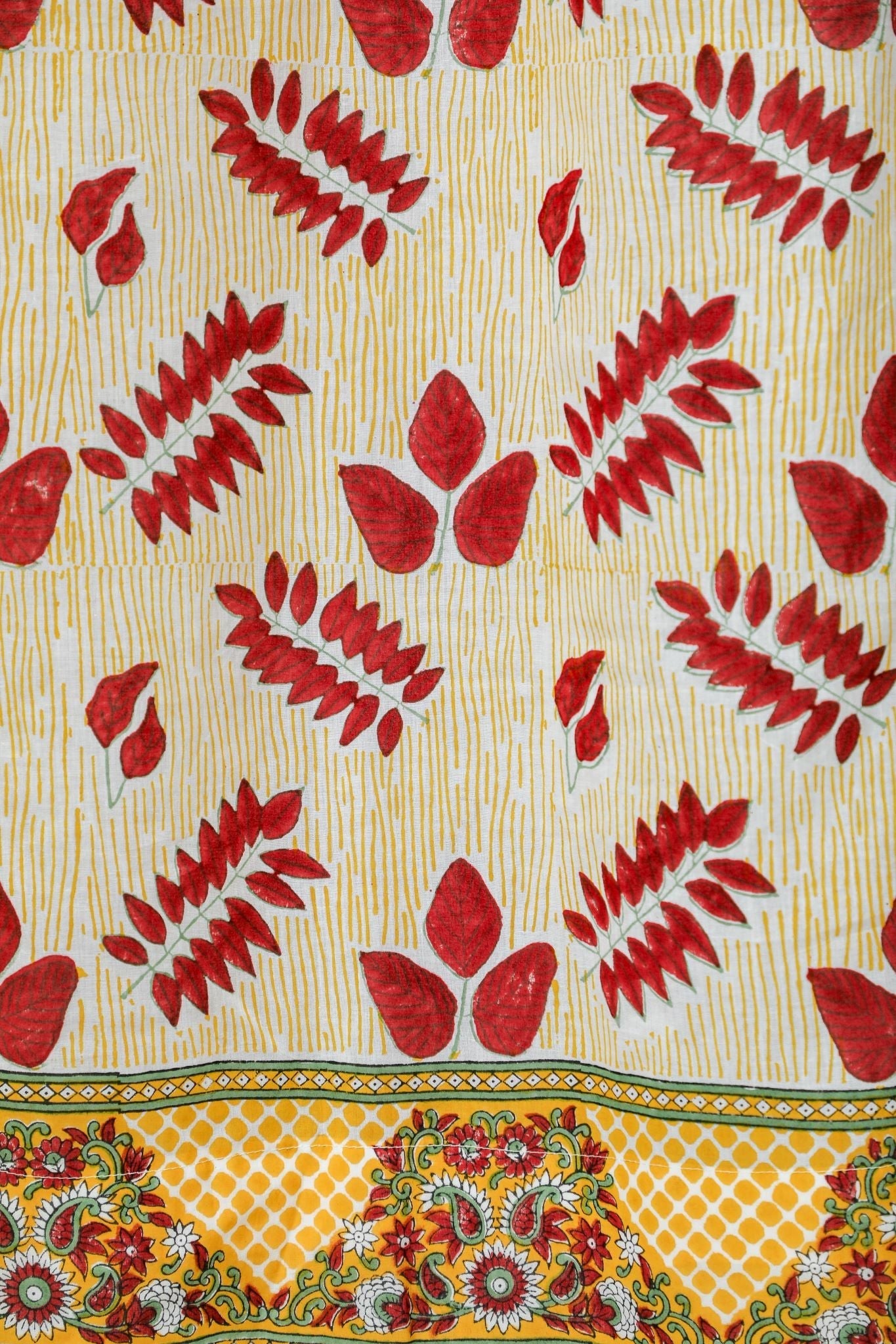 SootiSyahi 'Glow of Autum' Handblock Printed Cotton Door Curtain - SootiSyahi