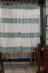 SootiSyahi 'Good Vibes' Handblock Printed Cotton Window Curatin - SootiSyahi