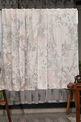 SootiSyahi 'Gray Fantasy' Handmarble Printed Cotton Window Curatin - SootiSyahi