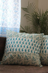 Sootisyahi 'Green Paisley' Handblock Printed Cotton Cushion Cover Set - SootiSyahi