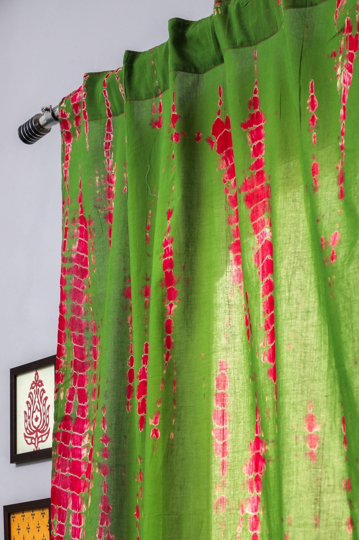 SootiSyahi 'Hardy Mum' Handblock Printed Cotton Door Curtain - SootiSyahi