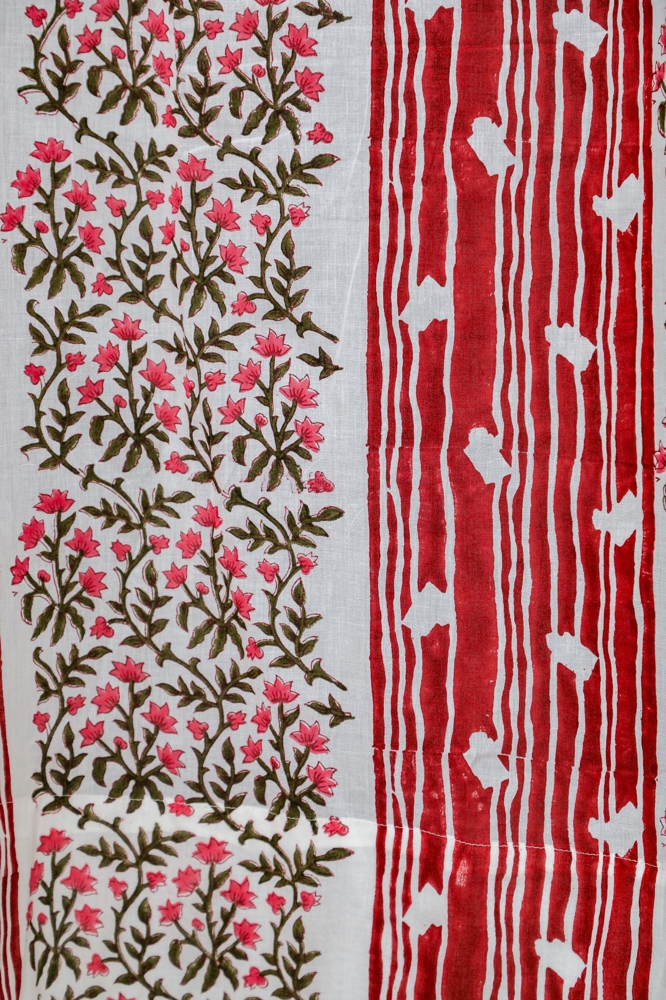 SootiSyahi 'Haven Glazing' Handblock Printed Cotton Door Curtain - SootiSyahi