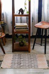 SootiSyahi 'Irrationally Rational' Handblock Printed Cotton Dhurrie Rug - SootiSyahi