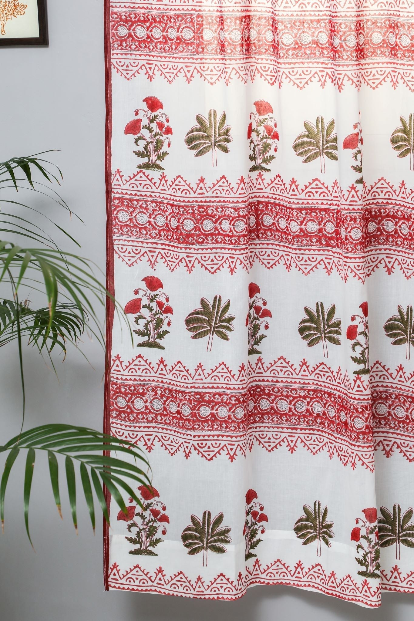 SootiSyahi 'Made on Earth' Handblock Printed Cotton Door Curtain - SootiSyahi