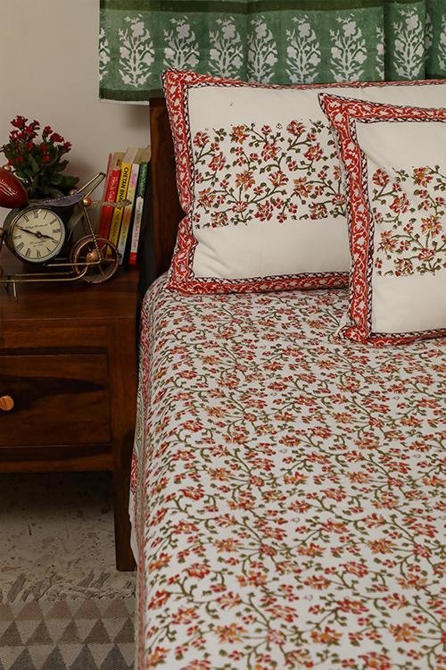 Sootisyahi 'MadhuMalti' Handblock Printed Cotton Bedsheet - SootiSyahi