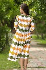 SootiSyahi 'Metallic Mystery' Block Printed Cotton Dress - SootiSyahi